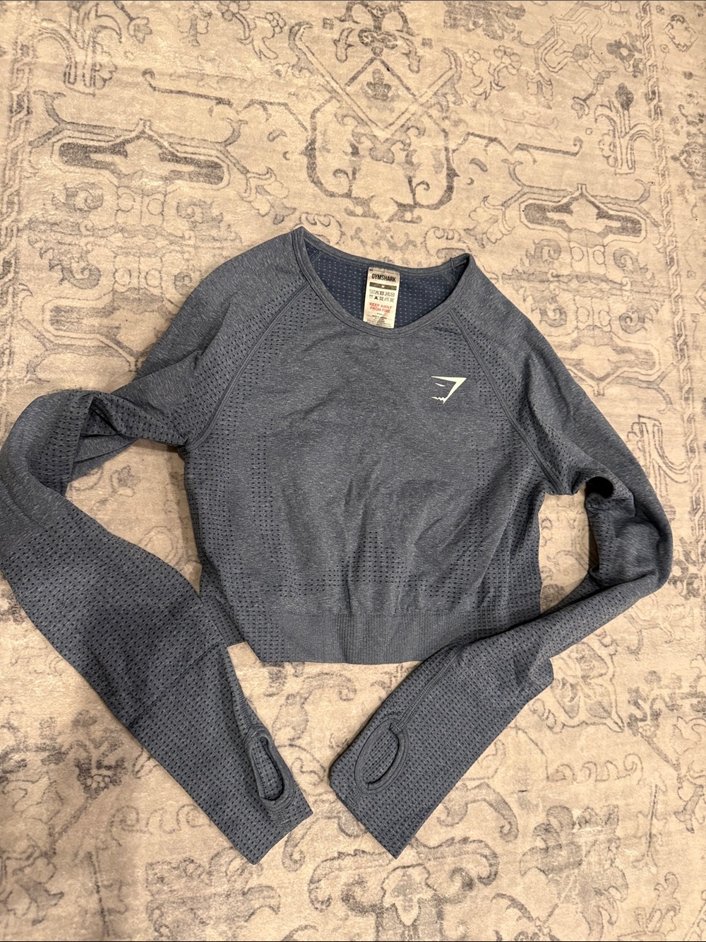 Gymshark Women's Seamless Long-Sleeve Crop Top — blueish-grey